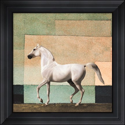 Framed Horse in Abstract Field Print
