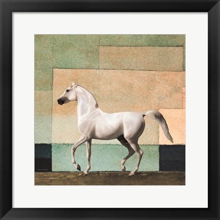 Framed Horse in Abstract Field Print