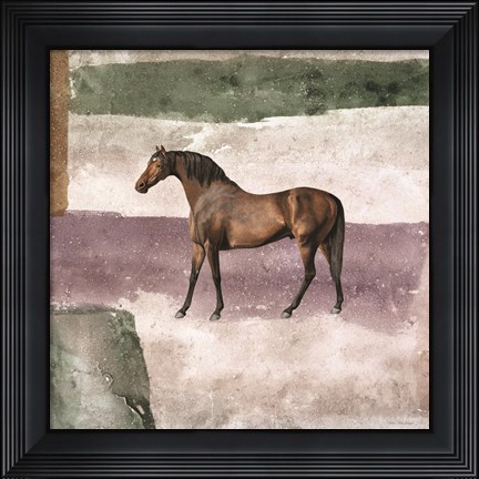 Framed Horse in Field Print
