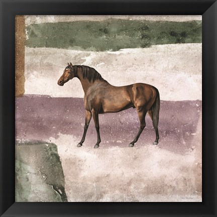 Framed Horse in Field Print