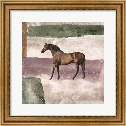 Framed Horse in Field Print