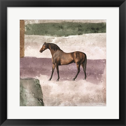 Framed Horse in Field Print