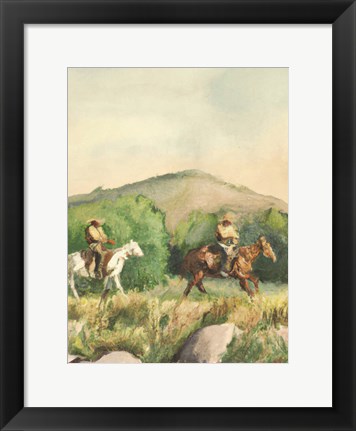 Framed Cowboy Friends I Print