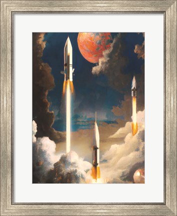 Framed Rockets in the Sky Print