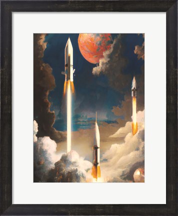 Framed Rockets in the Sky Print