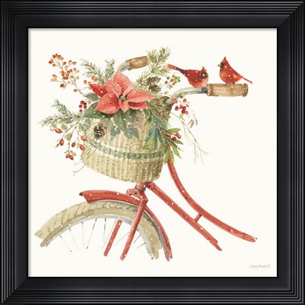 Framed Poinsettia Village VIII Print