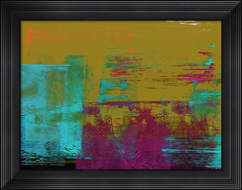 Framed Abstract Brown and Green Print