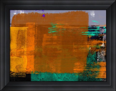 Framed Abstract Orange and Green Print