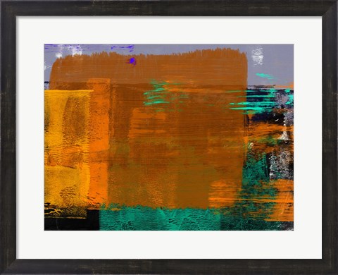 Framed Abstract Orange and Green Print