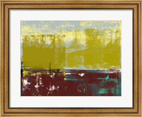 Framed Abstract Yellow and Brown Print