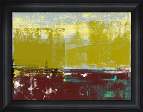 Framed Abstract Yellow and Brown Print
