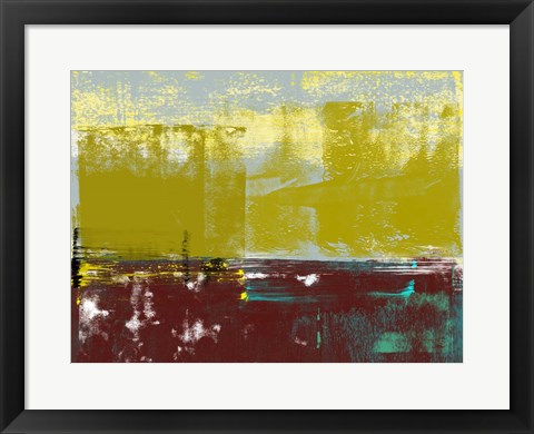 Framed Abstract Yellow and Brown Print