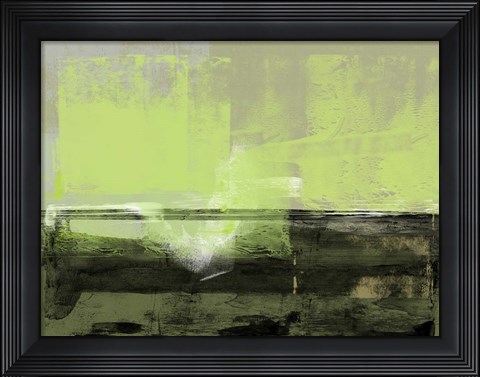 Framed Abstract Green and Brown Print