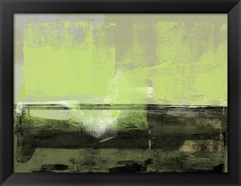 Framed Abstract Green and Brown Print