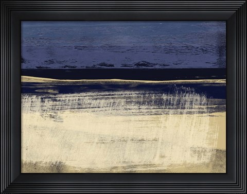 Framed Abstract Dark Purple and Yellow Print
