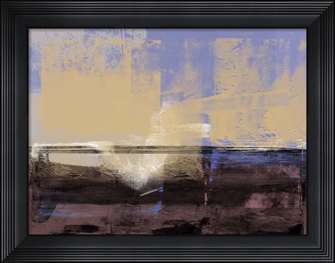 Framed Abstract Ochre and Violet Print
