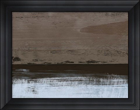 Framed Abstract Brown and Blue Print