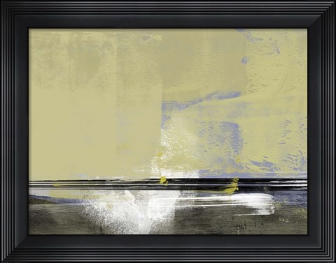 Framed Abstract Ochre and White Print
