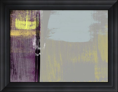Framed Abstract Purple and Yellow Print