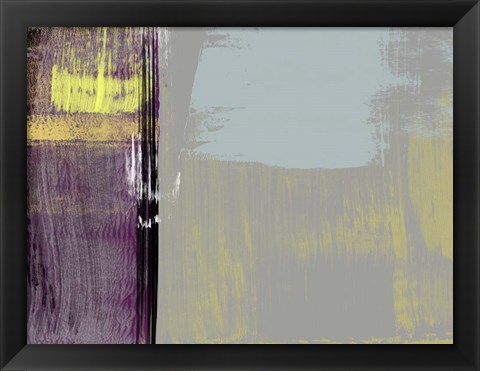 Framed Abstract Purple and Yellow Print