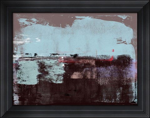 Framed Abstract Blue and Dark Purple Print