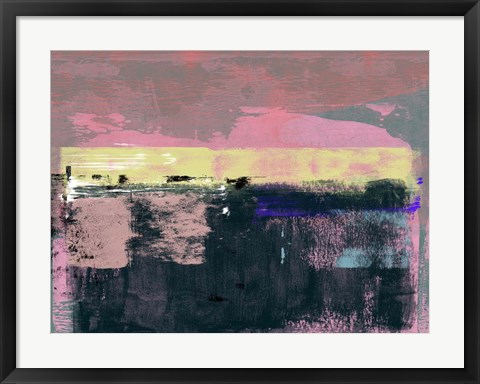 Framed Abstract Pink and Yellow Print