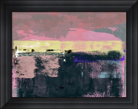 Framed Abstract Pink and Yellow Print