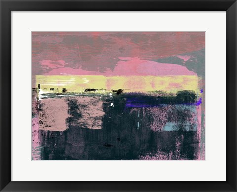 Framed Abstract Pink and Yellow Print