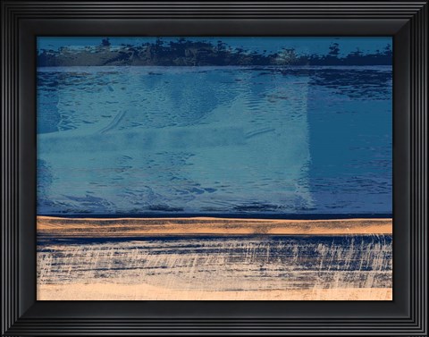 Framed Abstract Blue and Orange Print