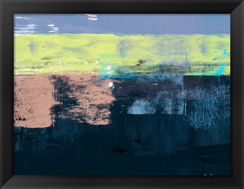 Framed Abstract Blue and Yellow I Print