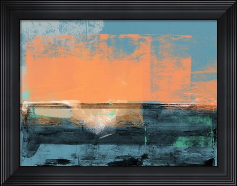 Framed Abstract Blue and Orange I Print