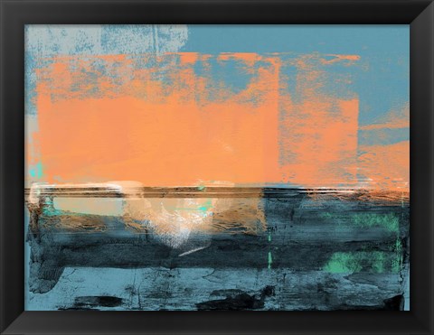 Framed Abstract Blue and Orange I Print