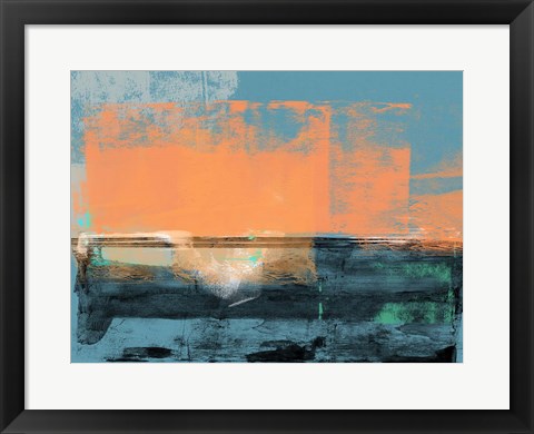 Framed Abstract Blue and Orange I Print