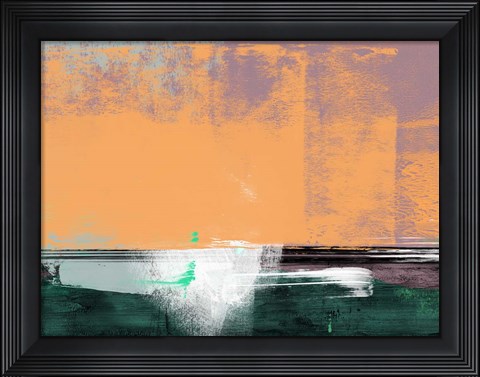 Framed Green and Yellow Abstract Print