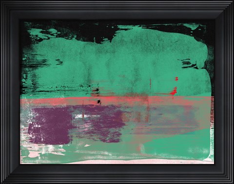 Framed Green Abstract Composition I Print