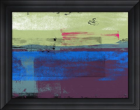 Framed Blue and Green Abstract Composition I Print