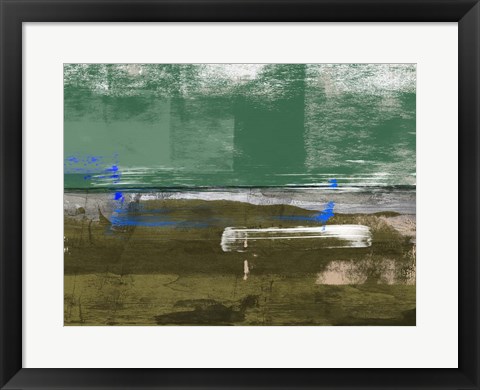 Framed Olive and Green Abstract Composition I Print