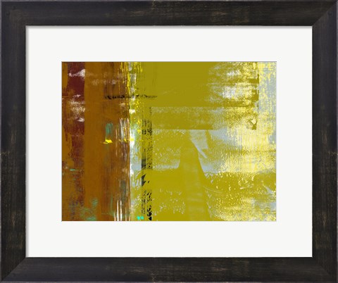 Framed Yellow Mustard Abstract Composition I Print