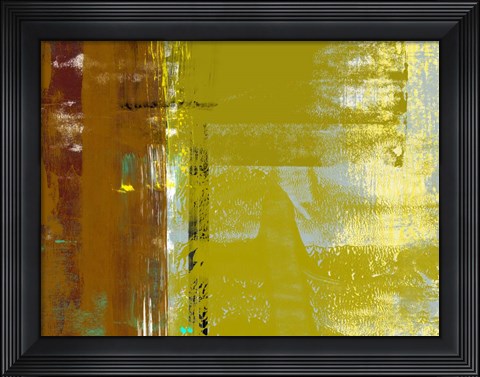 Framed Yellow Mustard Abstract Composition I Print