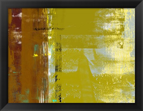 Framed Yellow Mustard Abstract Composition I Print