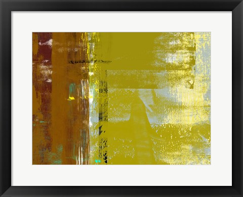 Framed Yellow Mustard Abstract Composition I Print