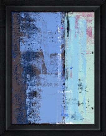 Framed Turquoise Blue Abstract Composition I Print