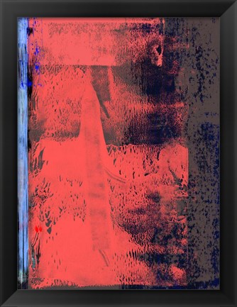 Framed Red and Blue Abstract Composition I Print