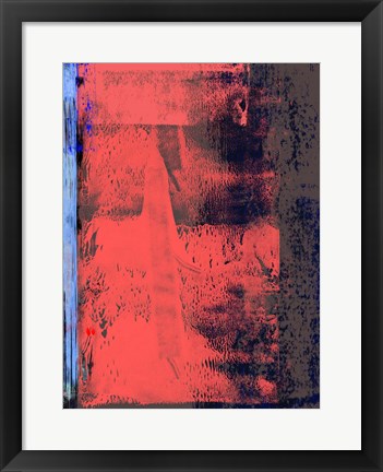 Framed Red and Blue Abstract Composition I Print