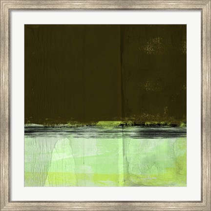 Framed Green and Olive Abstract Composition I Print