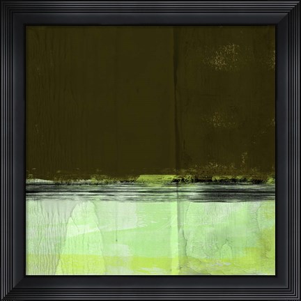 Framed Green and Olive Abstract Composition I Print
