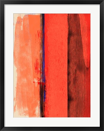 Framed Red and Orange Abstract Composition I Print