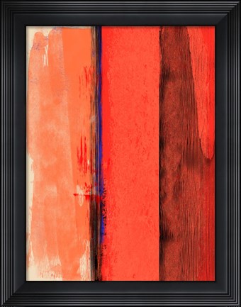 Framed Red and Orange Abstract Composition I Print