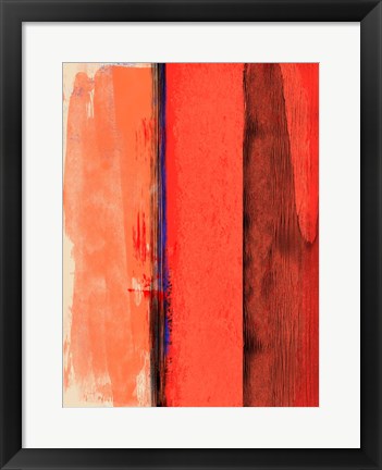 Framed Red and Orange Abstract Composition I Print