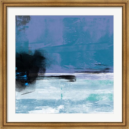 Framed Blue and White Abstract Composition II Print
